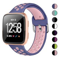 XIMU Sport Bands Compatible with Fitbit Versa/Versa 2 / Versa Lite, Soft Silicone Waterproof Breathable Sport Watch Strap Replacement Wristband Accessories Women Man for Versa Smart Watch