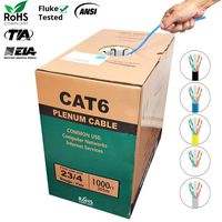 BNCables Cat6 Plenum (CMP) Rated Blue, 1000ft, 550Mhz Solid Bulk Ethernet Cable 23AWG Unshielded Twisted Pair (UTP)