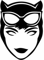 DC COMICS BATMAN VILLIAN CATWOMAN FACE STICKERS SYMBOL 5.5" DECORATIVE DIE CUT DECAL FOR CARS TABLETS LAPTOPS SKATEBOARD - BLACK