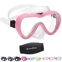 OMGear Diving Mask Snorkeling Gear Kids Adult Snorkel Mask Dive Goggles Silicone Swim Glasses Scuba Free Diving Spearfishing Anti-Leak Anti-Fog Neoprene Strap Cover Impact Resistance (Pink -Adult)