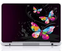Meffort Inc 17 17.3 Inch Laptop Notebook Skin Sticker Cover Art Decal (Included 2 Wrist pad) - Three Butterflies