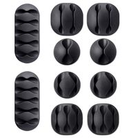 Cord Organizer - Espistmo Cable Organizer Cable Management 10 Pack Adhesive Cord Hooks Cord Holder Cable Clips for Wire Holder System Home Office Cubicle Car Nightstand Desk Accessories (Black)