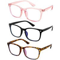 GEKKALE Blue Light Blocking Glasses for Men Women, Anti Blue Light Computer Reading Gaming Glasses, Anti Eyestrain UV Filter Lens Lightweight Frame Eyeglasses (Black/Pink/Leopard)