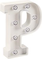 Darice White Metal Marquee Letter - P - 9.87" Tall, White Finish