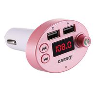 Blueteeth Car MP3 Player,YRD TECH Mini MP3 Player Car Styling Wireless FM Transmitter Auto FM Blueteeth Modulator Handsfree Support TF USB Music (Pink)