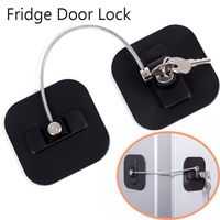 Refrigerator Lock, Fridge Lock with Keys, Freezer Lock and Child Safety Cabinet Lock with Strong Adhesive (Fridge Lock-Black 1Pack)