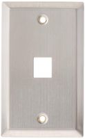 Leviton 43080-1S1 QuickPort Wallplate, Single Gang, 1-Port, Stainless Steel
