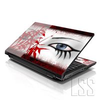 LSS 15 15.6 inch Laptop Notebook Skin Sticker Cover Art Decal Fits 13.3" 14" 15.6" 16" HP Dell Lenovo Apple Asus Acer Compaq (Free 2 Wrist Pad Included) Red Secretive Eye
