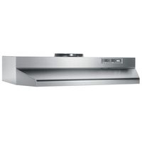 Broan-NuTone 424204 Range Hood Insert with Light, Exhaust Fan for Under Cabinet, 6.0 Sones, 190 CFM, Stainless Steel, 42"