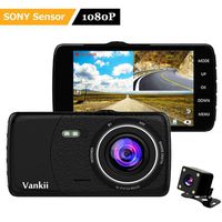 Vankii Dash Cam Full HD 1080P Car Camera 6-Lane 170° Wide Angle Front Camera Wateproof Rear Camera, Dashboard Car Camera G-Sensor, Loop Recording,High FPS Motion Detection, Parking Monitor, W