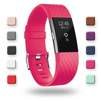 POY Replacement Bands Compatible for Fitbit Charge 2, Special Edition Adjustable Sport Wristbands, Small Rose