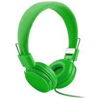 JonerytimeAdjustable Foldable Kid Wired Headband Earphone Headphones Mic Stereo Bass (Green)