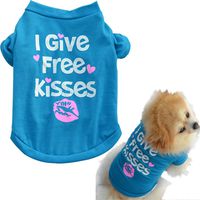 Howstar Pet Shirts Super Cute Puppy T Shirt Kisses Printed Dogs Summer Vest Costumes Cat Tank Top (XS, Blue)