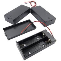 QY 3Set Black 18650 Lithium Battery Holder Case Storage Box with Thicker Wires and ON/Off Switch
