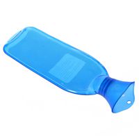 Healifty Hot Water Bottle Bag thermoplastic PVC Transparent hot Water Bag with Cover(Transparent-Blue)