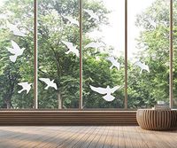 Anti-Collision Window Alert Bird Stickers Silhouettes Glass Door Protection and Save Birds, Transparent (12 Silhouettes)