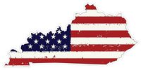 CustomDecal US Kentucky State (J18) USA Flag Distressed Vinyl Decal Sticker Car/Truck Laptop/Netbook Window