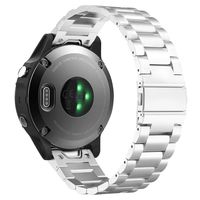 MoKo Band Compatible with Garmin Fenix 5 Quick Fit 22mm Watch Band, Stainless Steel Replacement Strap Fit Fenix 5/5 Plus/Fenix 6/6 Pro/Forerunner 935/945/Instinct/Approach S60 - Silver