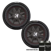 Kicker 43CWRT101 10" Dual Voice Coil 1 ohm Slim line Truck woofers Bundle