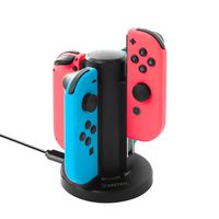 Insten Joy Con Charger for Nintendo Switch by Insten 4 in 1 Joy-Con Charging Dock Station with Individual LED Charge Indicator and USB Cable for Nintendo Switch JoyCon Controller Console Accessories