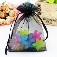 Organza Bags 100pcs 4 x 6 Inch Gift Bags Organza Drawstring Pouch Jewelry Party Wedding Favor Party Festival Gift Bags Candy Bags (Black)