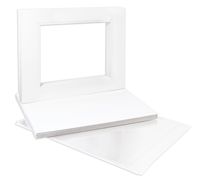 Golden State Art, Double Picture Mats with White Core Bevel Cut for 8X10 Photo Pictures (Mats, Backing, Clear Bags Included), White Over White, 11x14-10 Pack (Double Mat)