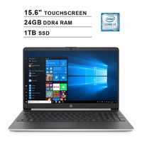 2020 HP Pavilion 15.6 Inch Touchscreen Laptop (Intel 4-Core i7-1065G7 up to 3.9GHz, 24GB DDR4 RAM, 1TB SSD, Intel Iris Plus, HDMI, WiFi, Bluetooth, Webcam, Windows 10 Home)