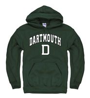 Campus Colors NCAA Adult Arch & Logo Gameday Hooded Sweatshirt (Dartmouth Big Green - Green, Small)