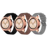 ZSZCXD Compatible for Samsung Galaxy Watch 42mm, 20mm Width Silicone Replacement Strap Wristband WatchBand for Samsung Galaxy (42mm) SM-R810/SM-R815 (B - Black&Coffee&Gray, 20mm Width)