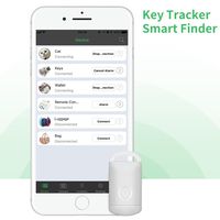 Key Finder, CC-Show Wireless GPS Phone Locator, Smart Wallet Tracker, Anything Anti Lost Alarm with Selfie Shutter/Remote Control for iOS/Android App, Padlock Shape (White)