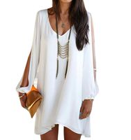 Howstar Women's Casual Short Dresses Loose T-Shirt Dresses for Ladies Sexy Summer Party Mini Dress (White, S)