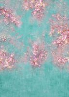 Mehofoto Seamless Green Backdrop Flowers Silk Kids Background 5X7ft