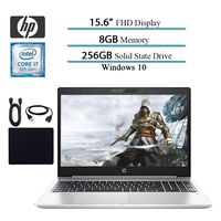 HP 2019 Premium Flagship Probook 450 G6 15.6 Full HD 1920x1080 Business Laptop, Intel 4-Core i7-8565U, Bluetooth, HDMI, Win 10 Pro, 8GB RAM, 256GB SSD W/ Hesvap Accessories