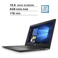Dell Inspiron 3583 Newest 15.6 Inch Premium Laptop - Intel 4-Core i5-8265U up to 3.9GHz, Intel UHD 620, 8GB DDR4 RAM, 1TB HDD, WiFi, Bluetooth, HDMI, Windows 10, Black (Renewed)
