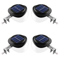 JSOT Outdoor Solar Gutter Lights Solar Powered Fence Light Waterproof LED Wall Lamps for Roof Eaves Railing Deck Stairs Corridor - White Light, Pack of 4