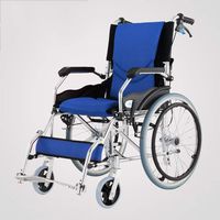 SHX ly Lightweight Aluminum Folding Self Propel Wheelchair with Handbrakes (Color : C)