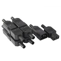 uxcell 5Pair AC250V 10A 3 Pins Terminals Panel Mount IEC C14 Male C13 Female Inline Adapter Plug Power Socket Connectors