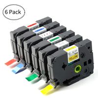 Replace Brother P Touch TZe Tapes TZe-131 TZe-231 TZe-431 TZe-531 TZe-631 TZe-731 Compatible 12mm 0.47 Inch Standard Laminated Label Tapes 