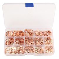 Molie Copper Washer Set, 280 pcs/Kit M5-M20 Solid Copper Washers Car Repair Tools Oil Seal Sheet Gasket Professional Hardware Accessories