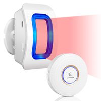 Wireless Motion Sensor Alarm, ELEPOWSTAR Motion Sensor Detect Alert, Motion Detection Doorbell with 52 Chimes/4 Level Volumes/LED Flash (1 Receiver+1 Motion Sensor)