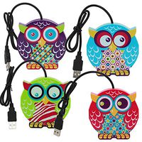 USB Hub 4 Ports Owls Assorted Colors (Sold per Item)