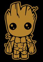 Baby Groot Vinyl Decal for Cars Laptops Tablets (5.5", Light Brown)
