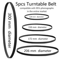 5 Pcs Different Specifications Turntable Belt Compatible with Technics SL-200, ATLP120, Technics SL-200, ATLP120,Sony PSLX300, PS-LX300, Crosley CR78CD ,CR78 ,Audio-Technica AT-PL50 ,AT-LP60 ,Pioneer