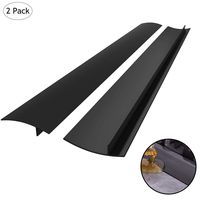 HELESIN Silicone Gap Cover, (2 Pack) Silicone Gap Stopper Kitchen Stove Counter Gap Covers - 21 inches Flexible Stove Space Fillers, Food Grade, Non-Toxic, Black