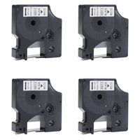 4-Pack Replace Dymo D1 Lable Tape 45013 S0720530 1/2 Inch x 23 Feet (12mm x 7m) Black on White Label Tape 45013 Refills with DYMO Label Maker 160 210D 280 420P 450 500TS PnP