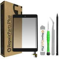 RepairPartsPlus iPad Mini 1 Screen Replacement Glass Touch Digitizer Premium Repair Kit with Tools and Home Button/Ic Connector (Black)