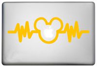 Walt Disney Mickey Mouse Sticker MacBook Air Pro Decal is a Mickey Mouse Decal. Laptop Size 11, 12, 13 and 15 inch. Looks Great with Your Mickey Heartbeat Theme. Many Colors- Yellow