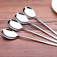 donfohy Stainless steel spoon thick long-handled spoon soup spoon spoon eat claypot children's tableware spoon suit