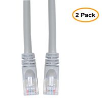 100 Feet Cat5e Gray Ethernet Crossover Cable, Snagless/Molded Boot, Pack of 2 (ED695545)