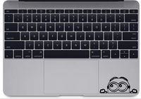 Minion Peeking Vinyl Decal Sticker for MacBook Laptop trackpad Keyboard car Window (Black, 3" Long)